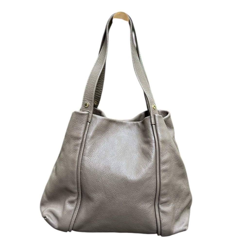 Furla Italy Taupe Leather Shoulder Bag Suede Interior EUC